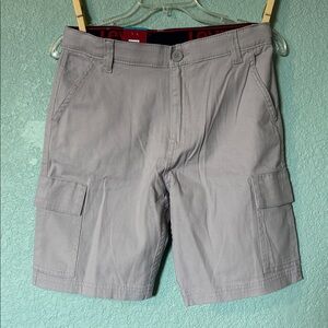 🆕 Levi's Light Grey Youth Utility Cargo Shorts, Size 16 - NWT